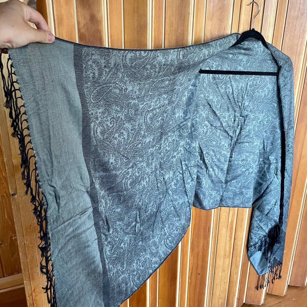 Paisley grey pashmina. Never worn.